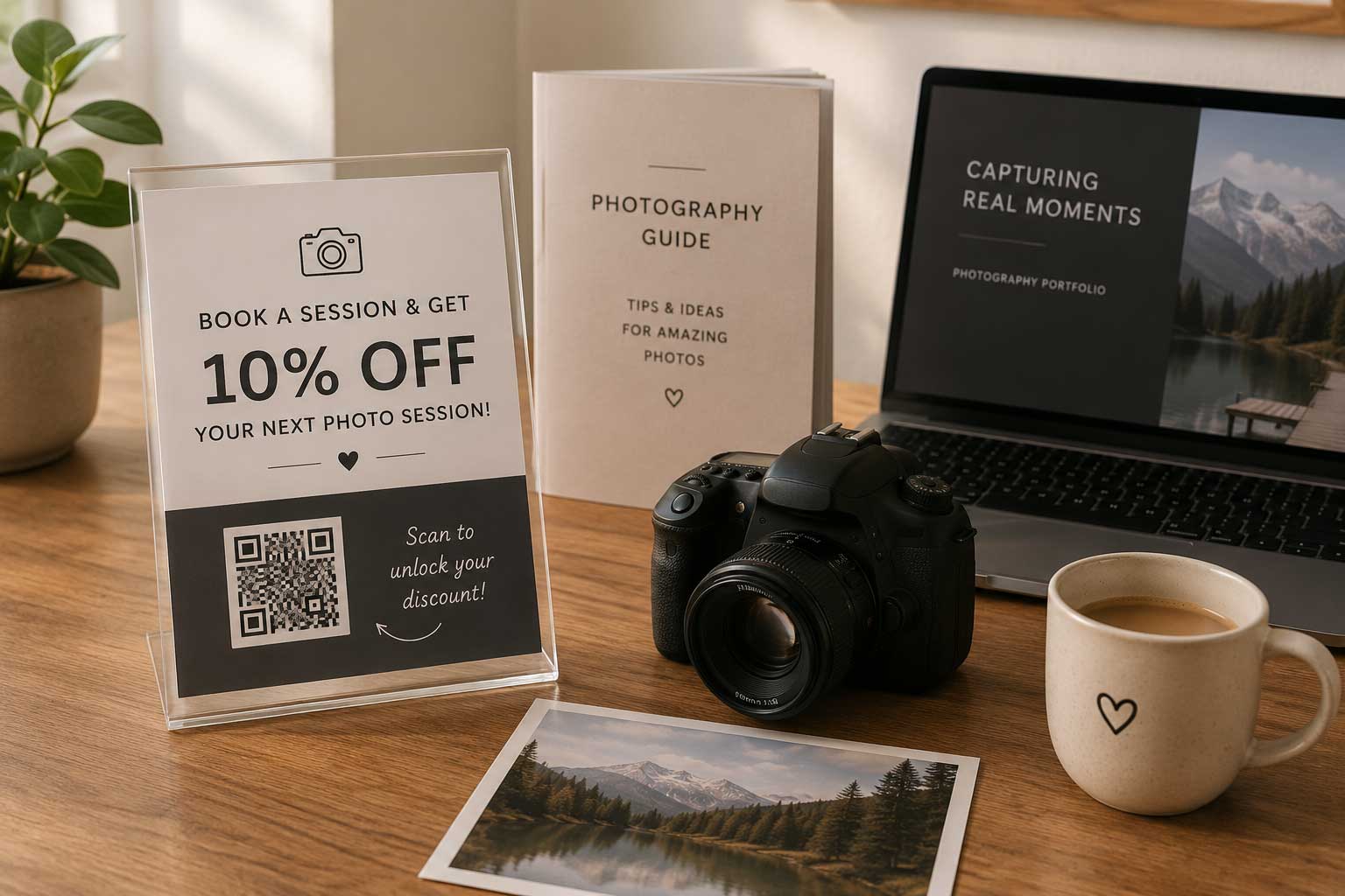 Professional photographer preparing a camera for a portrait session